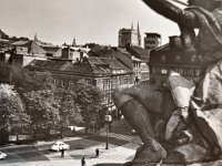 Pogled s pročelja HNK prema središtu Zagreba, oko 1960. godine